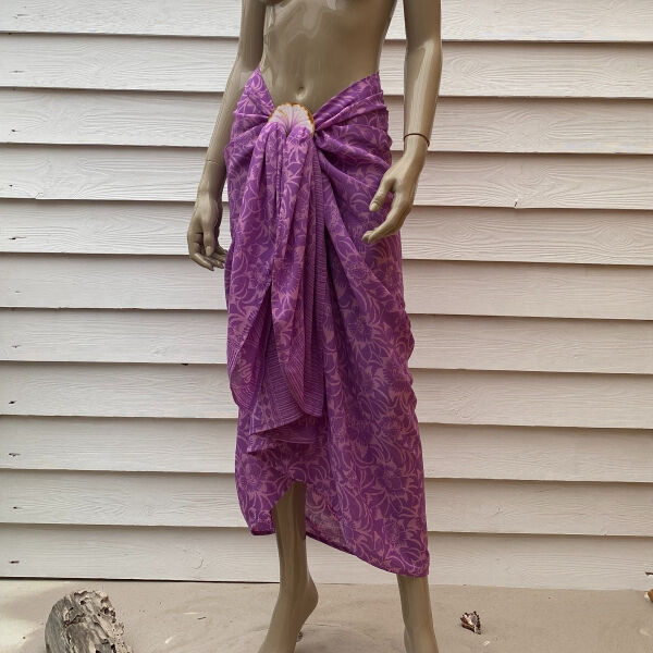 Pareo Batik Pareo avec anneau Lilac Flower