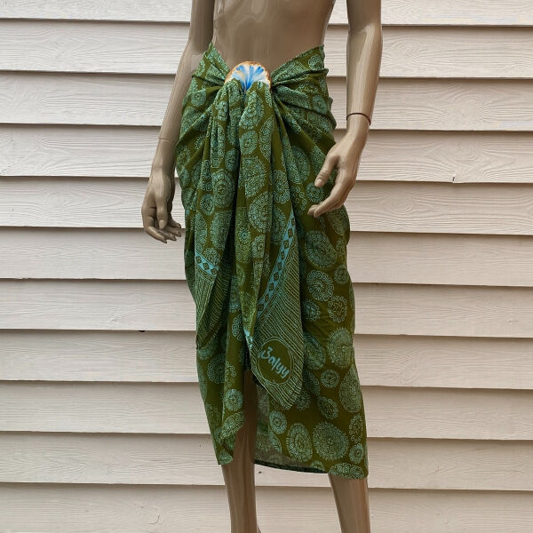 Pareo Batik Pareo avec anneau Aztec Turquoise