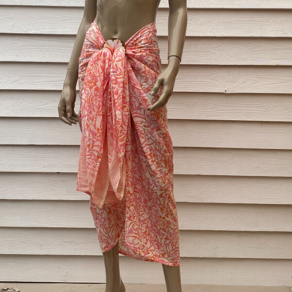 Pareo Batik Pareo avec anneau Pink Lady