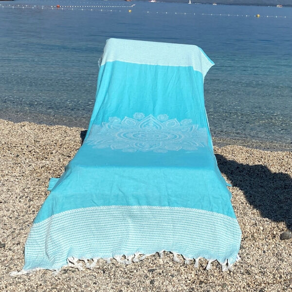 Beachbed Cover Boho Peacock Blue