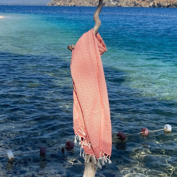 Fouta Double Diamond Orange - Peach