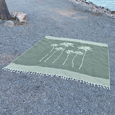 Fouta Six Palms Chive Green
