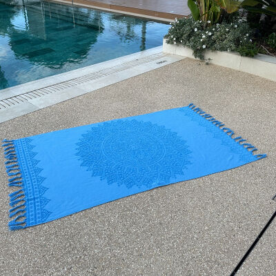 Serviette de plage hammam Zennn Blue