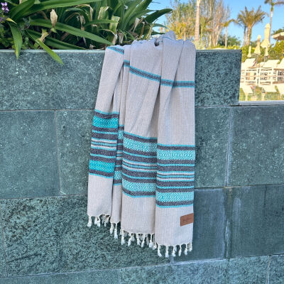 Fouta Coconut  Beige Turquoise