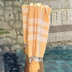 Serviette de hammam, Fouta, Hamamtuch, hamamdoek Travel Mustard